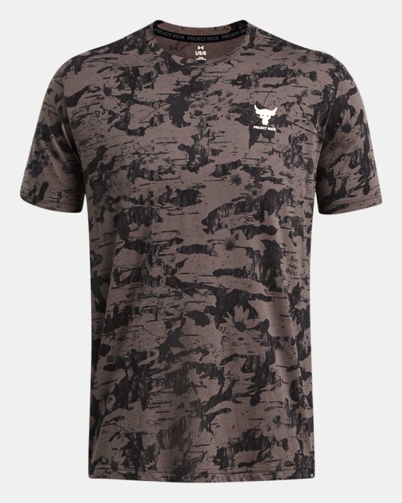 Men's Project Rock Payoff Printed Graphic Short Sleeve, Brown, pdpMainDesktop image number 2